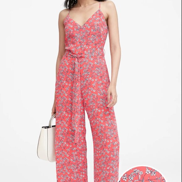Banana Republic Coral Wide Leg Jumpsuit - Picture 1 of 4